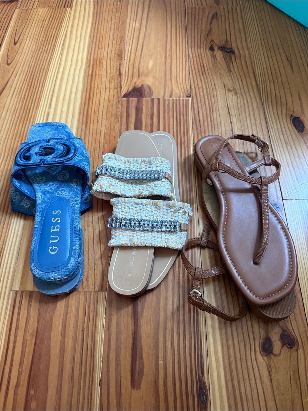 3 pairs of sandals